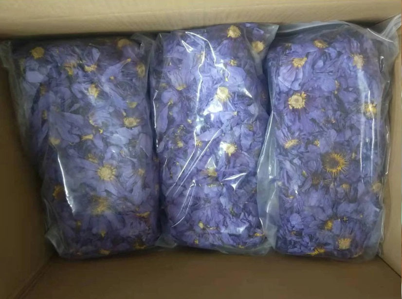 100g., 500g., 1000g.,Thai Dried Blue lotus flower ,Egyptian blue lotus, Nymphaea caerulea, blue lotus bulk