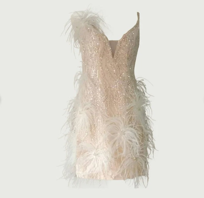 MARAYA Rhinestone Sleeveless V-Backless Mini dress THEIDEACRAFTS: Feather Dress | Elegant & Sexy Dress | Bohemian Wedding Dress MARAYA Rhinestone Sleeveless V-Backless Mini dress THEIDEACRAFTS: Feather Dress | Elegant & Sexy Dress | Bohemian Wedding Dress