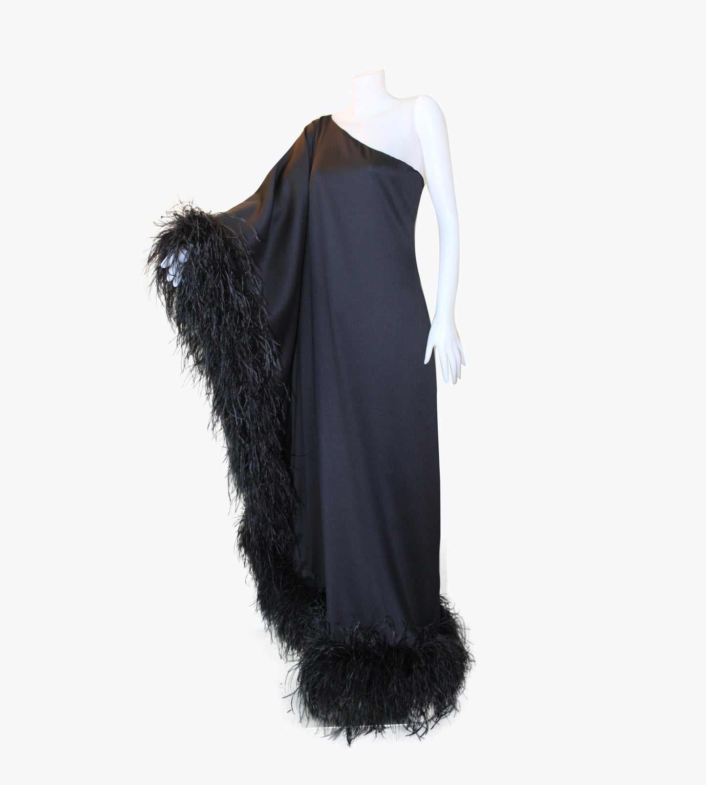 MARAYA Black One-Shoulder Maxi Dress
