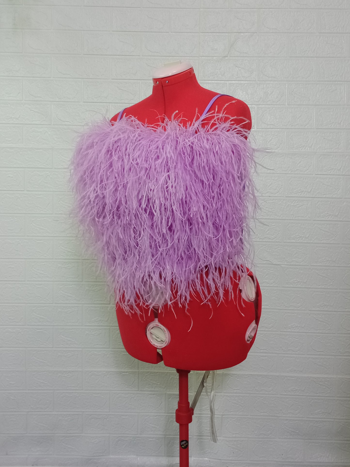 MARAYA Plus Size Feather Front only Crop Top, Prom dress, Cocktail party, cocktail dress, party dress, costume party, hen night party