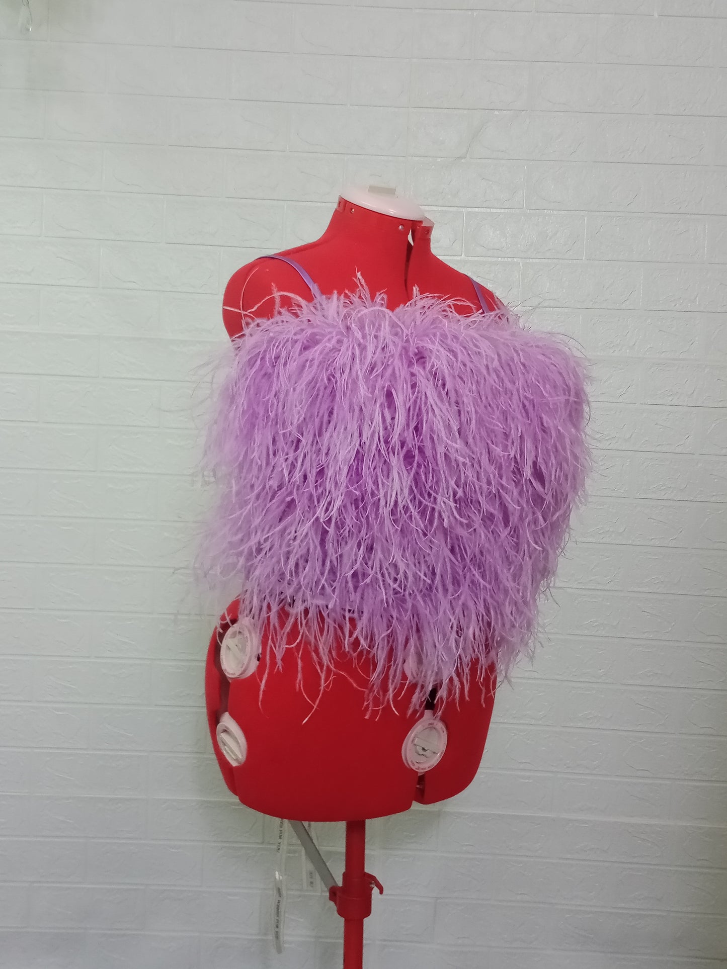 MARAYA Plus Size Feather Front only Crop Top, Prom dress, Cocktail party, cocktail dress, party dress, costume party, hen night party