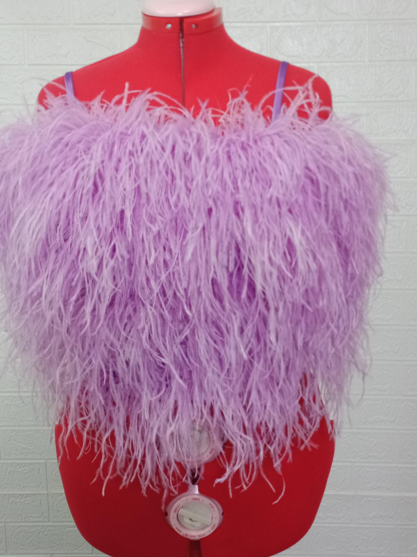 MARAYA Plus Size Feather Front only Crop Top, Prom dress, Cocktail party, cocktail dress, party dress, costume party, hen night party