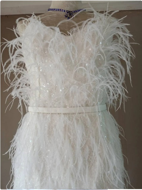 MARAYA Sequin Maxi Spaghetti backless Wedding Dress