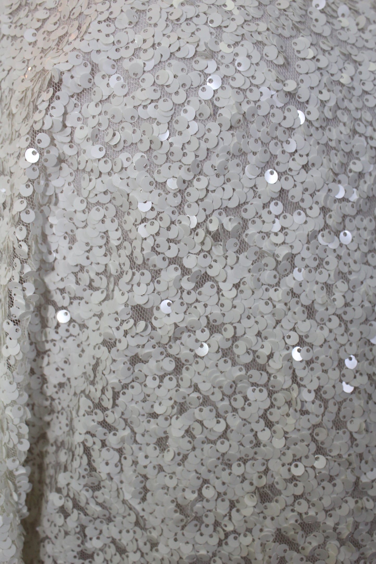 MARAYA White Sequin One-Shoulder Mini Feather Dress