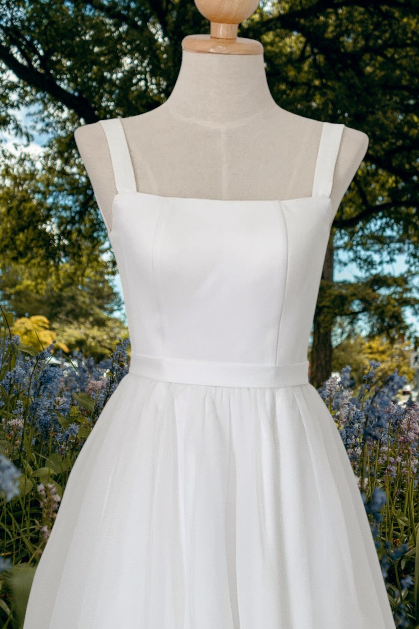 Minimal Square Neck Wedding Maxi Dress, Minimal Wedding Dress