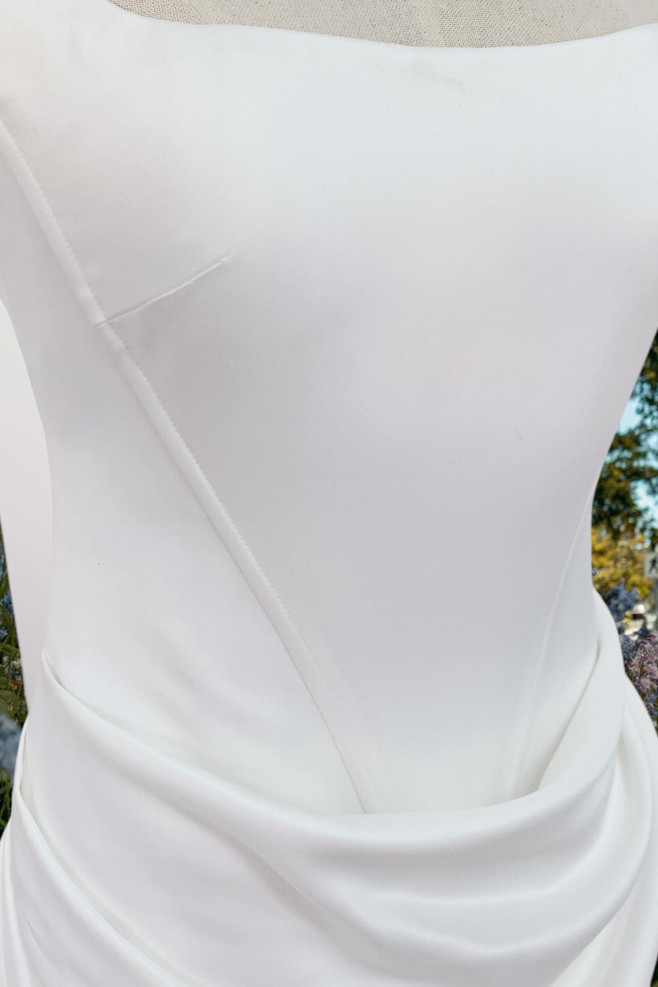 Minimal Maxi Slit Bridal gown, Minimal wedding Dress