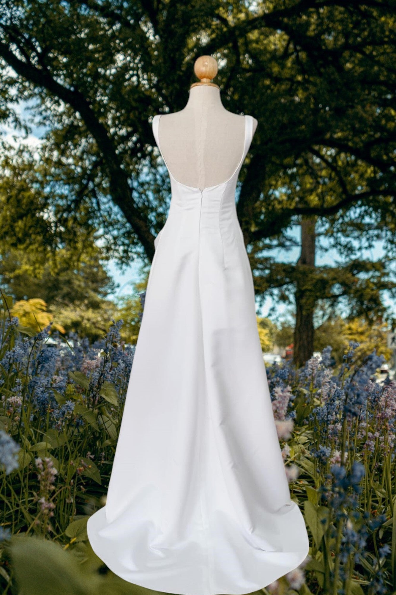 Minimal Maxi Slit Bridal gown, Minimal wedding Dress