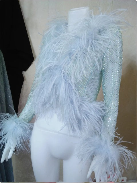 MARAYA Rhinestone Boleros Feather