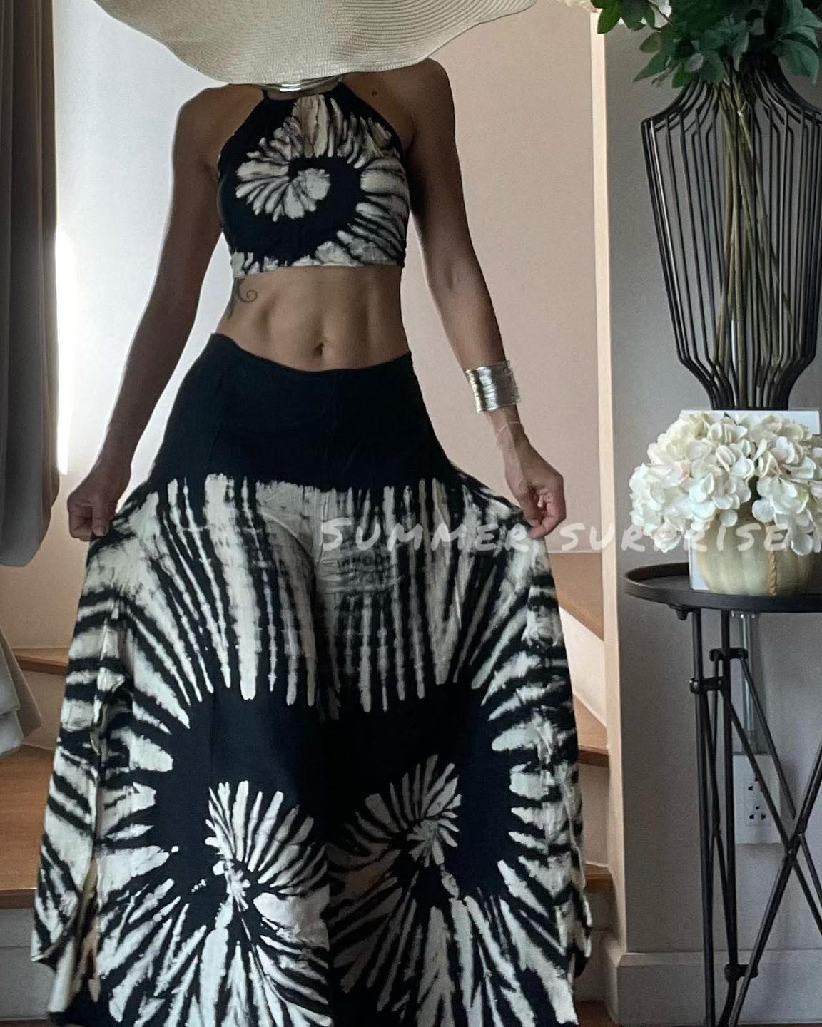 Black tie dye halter neck top with Long Pant, tie dye dress THEIDEACRAFTS: Feather Dress | Elegant & Sexy Dress | Bohemian Wedding Dress Black tie dye halter neck top with Long Pant, tie dye dress THEIDEACRAFTS: Feather Dress | Elegant & Sexy Dress | Bohemian Wedding Dress