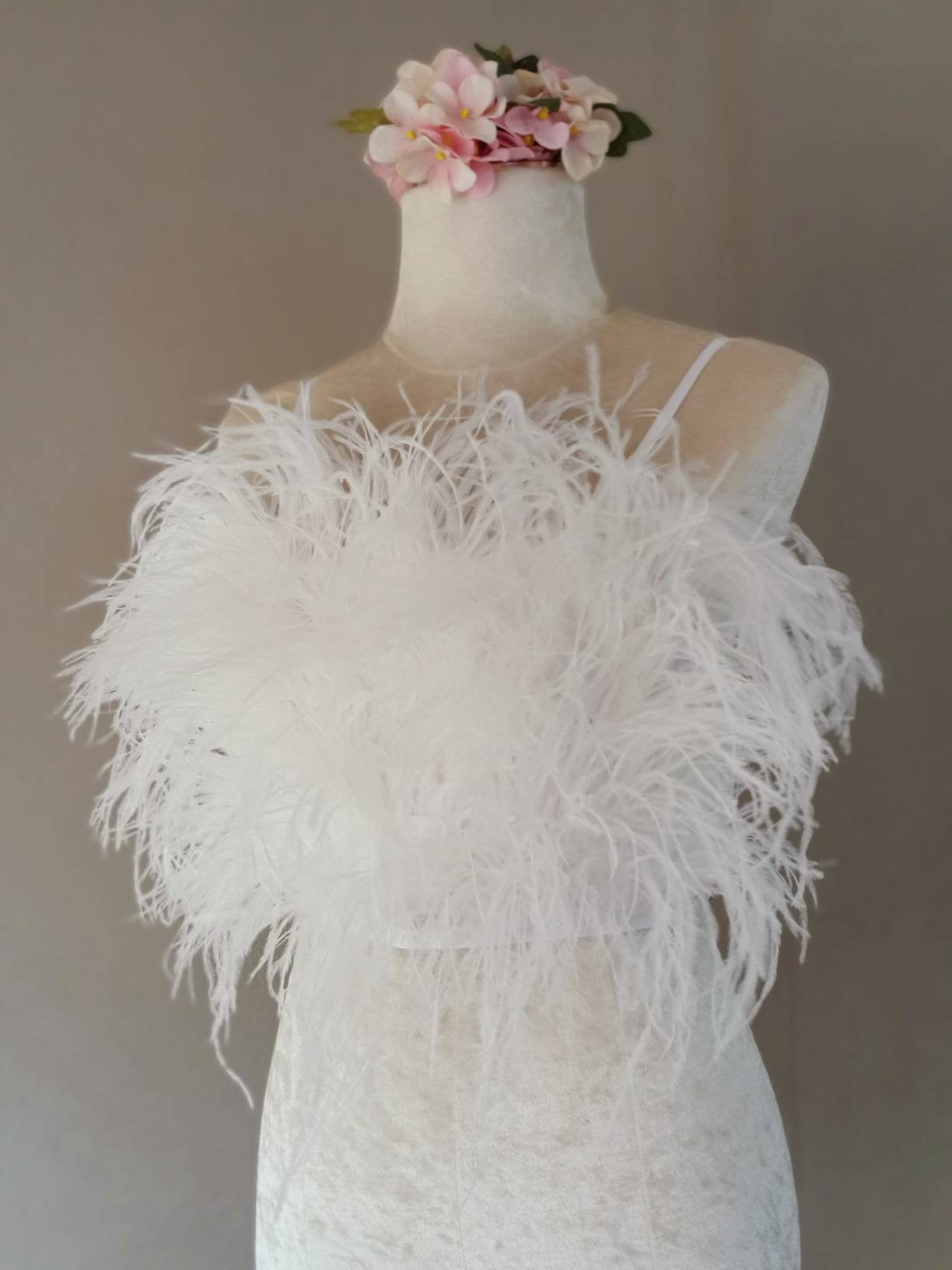 White Feather Crop Top