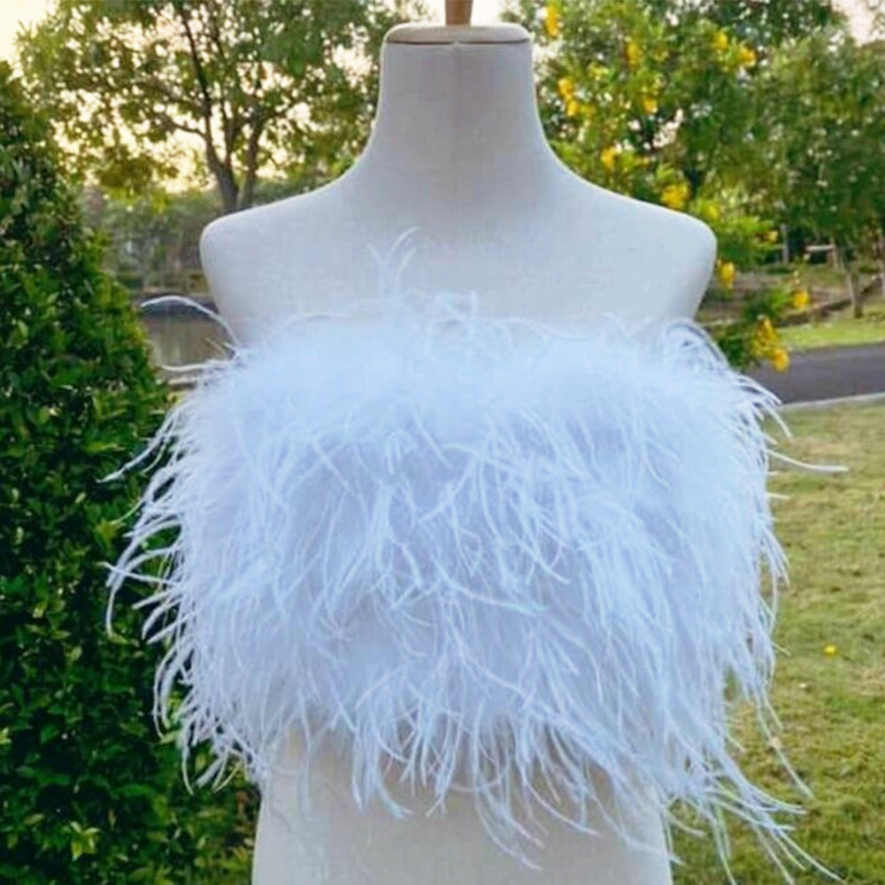 White Fur&Mink Crop Top, Prom dress, Plus size clothing,Coctail party, cocktail dress,party dress,costume party, hen night party. size 0-14 US
