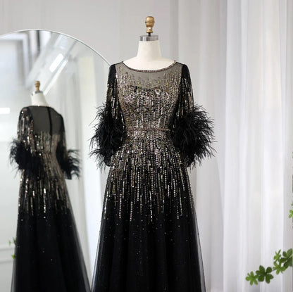 Black Feather Gown dress