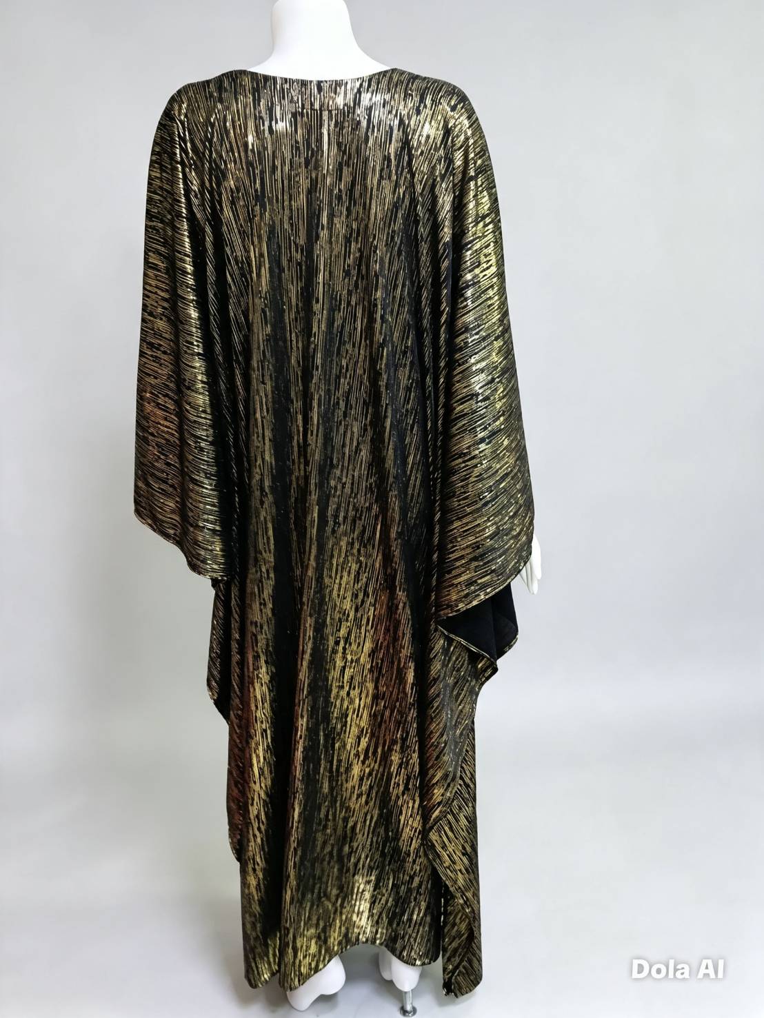 MARAYA Black Gold Metallic Kaftan Dress, Luxury Shimmer Caftan, Evening Gown, Oversized Maxi, Handmade Elegant Wear
