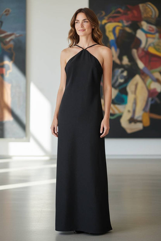 MARAYA Black Nightgown is made of high-quality satin fabric and provides comfortable use with metal adjustment straps, Maxi Slip Dress.