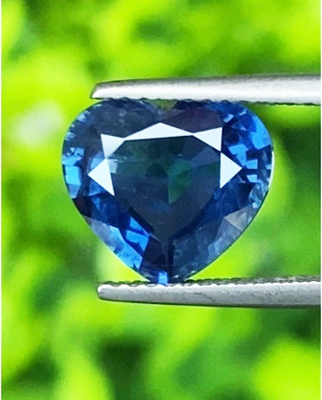 Blue Sapphire 3.24 Cts. (Unheated) Heart Shape with Certificate GLC Report