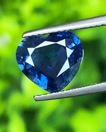 Blue Sapphire 3.24 Cts. (Unheated) Heart Shape with Certificate GLC Report