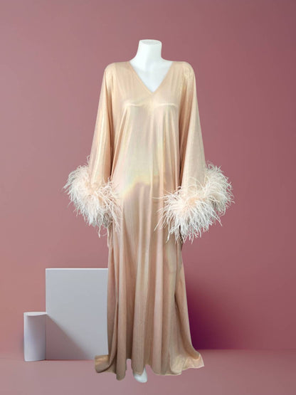 CERVIA Pink Pearl Sparkle Kaftan Dress, Party Cover-Up