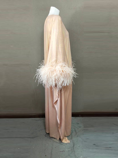 CERVIA Pink Pearl Sparkle Kaftan Dress, Party Cover-Up