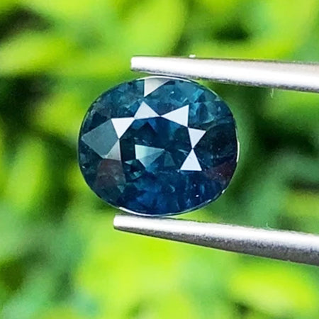 Greenish Blue Sapphire 2.62 Cts. (Unheated) Oval Mixed Shape with Certificate GFCO Report