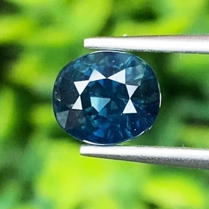 Greenish Blue Sapphire 2.62 Cts. (Unheated) Oval Mixed Shape with Certificate GFCO Report