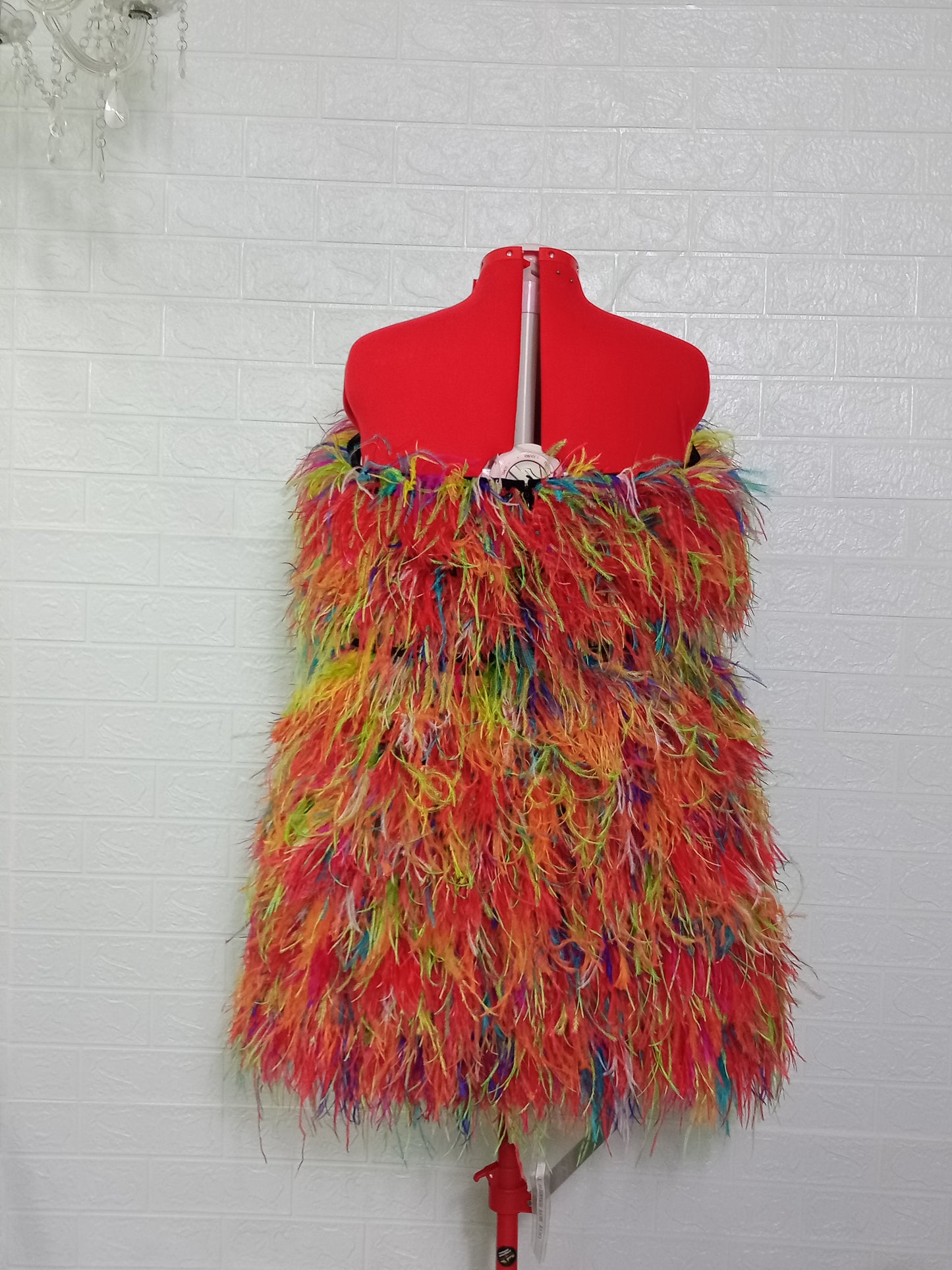 MARAYA Plus Size Multi colors Ostrich feather Strapless dress, Tube tank, Cocktail dress, Bridesmaid dress,Hen night