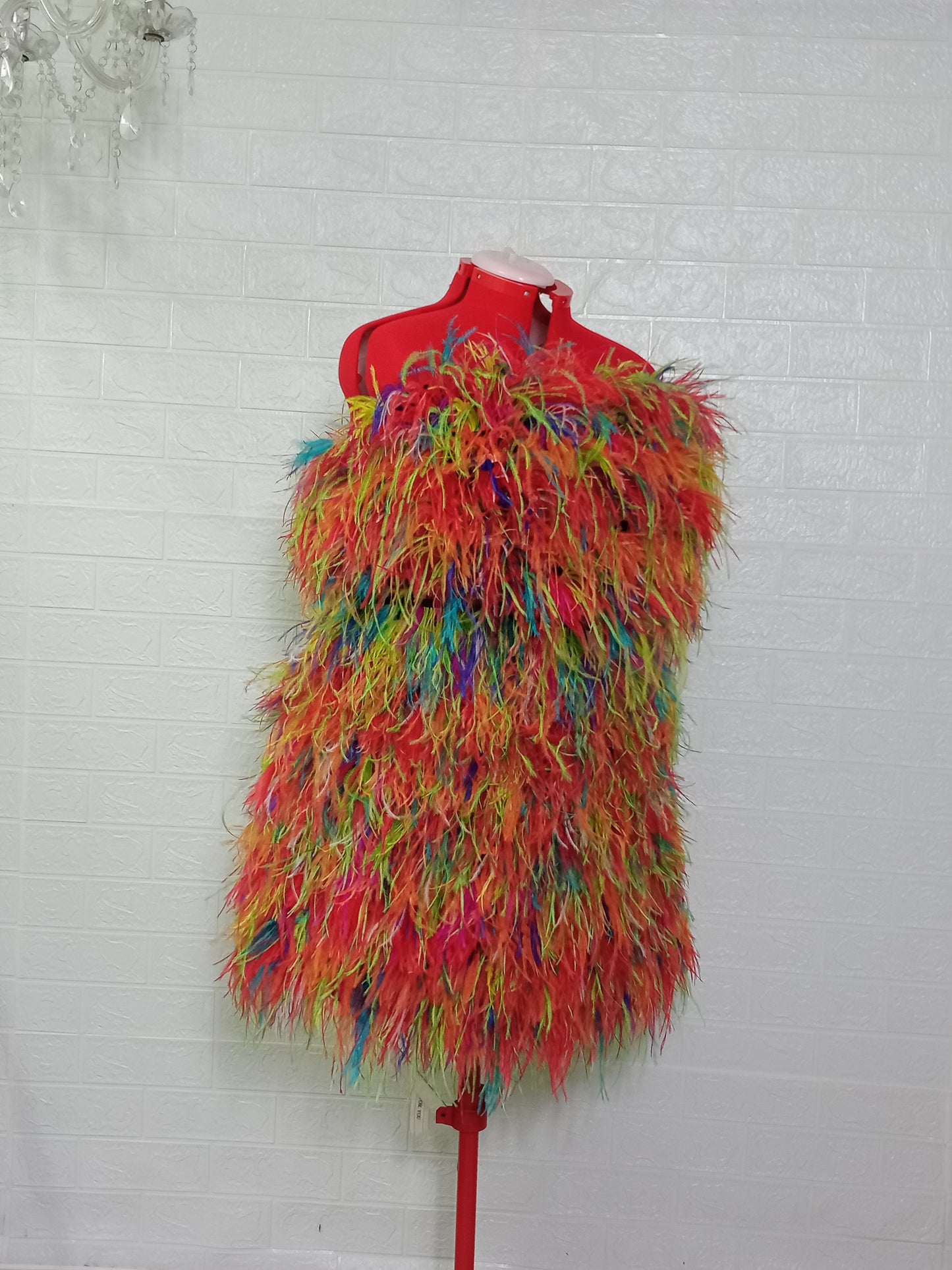 MARAYA Plus Size Multi colors Ostrich feather Strapless dress, Tube tank, Cocktail dress, Bridesmaid dress,Hen night