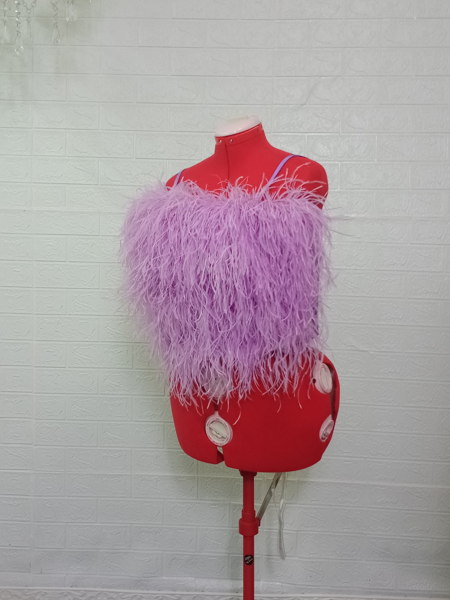 MARAYA Plus Size Feather Front only Crop Top, Prom dress, Cocktail party, cocktail dress, party dress, costume party, hen night party