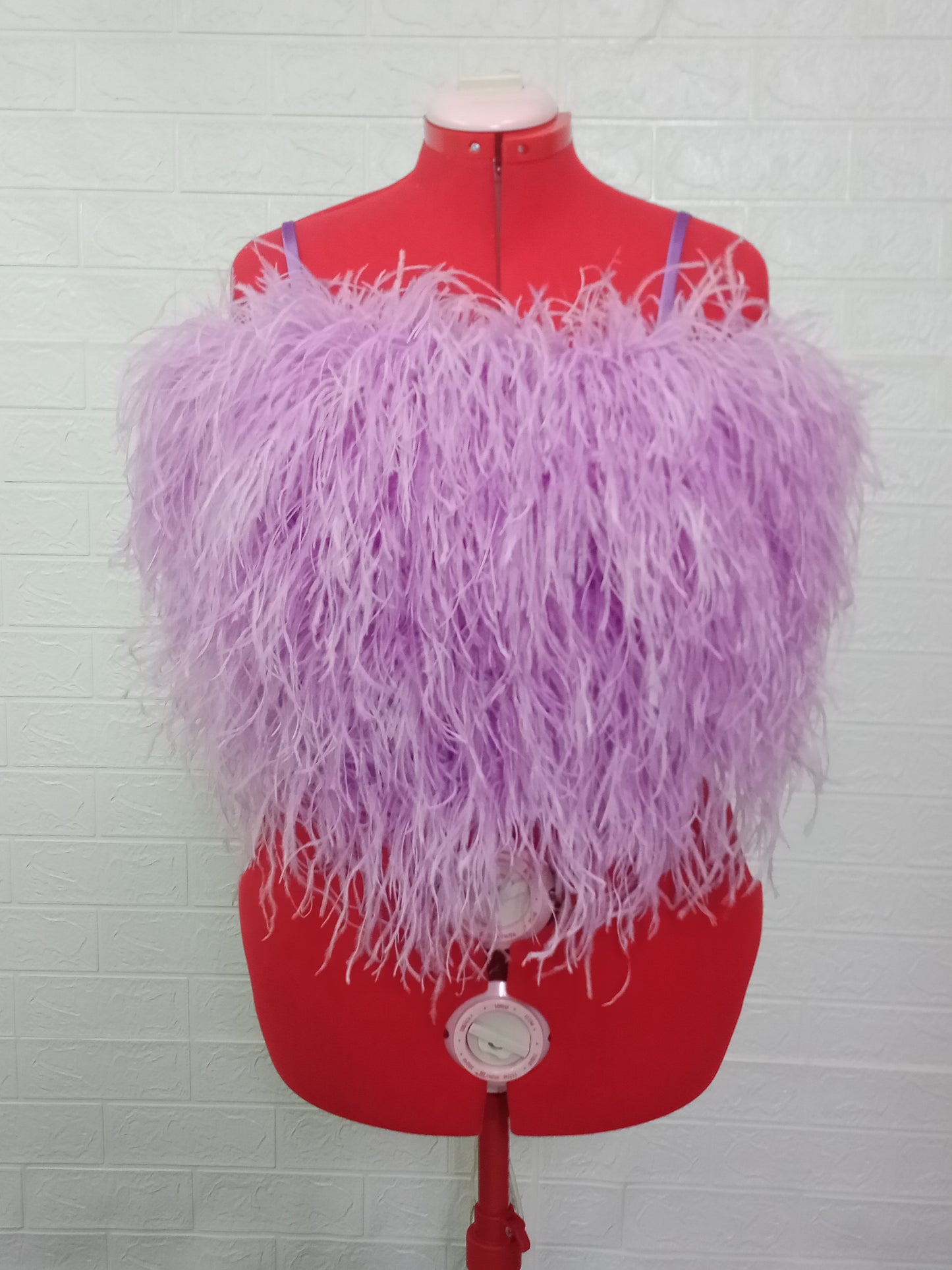 MARAYA Plus Size Feather Front only Crop Top, Prom dress, Cocktail party, cocktail dress, party dress, costume party, hen night party