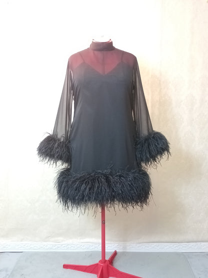 MARAYA Plus Size Long sleeve Length Cocktail Mini dress
