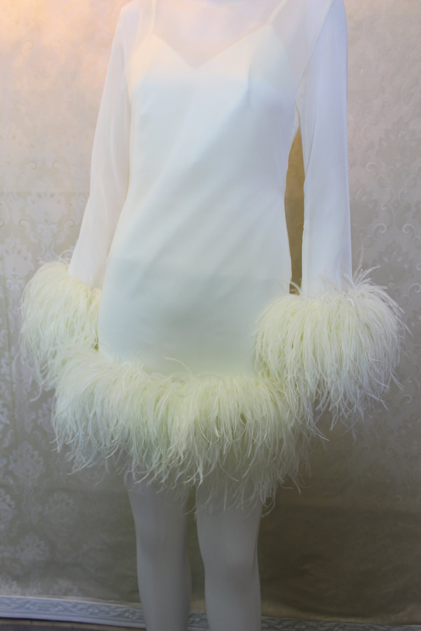 MARAYA Ivory Long Sleeve mini dress