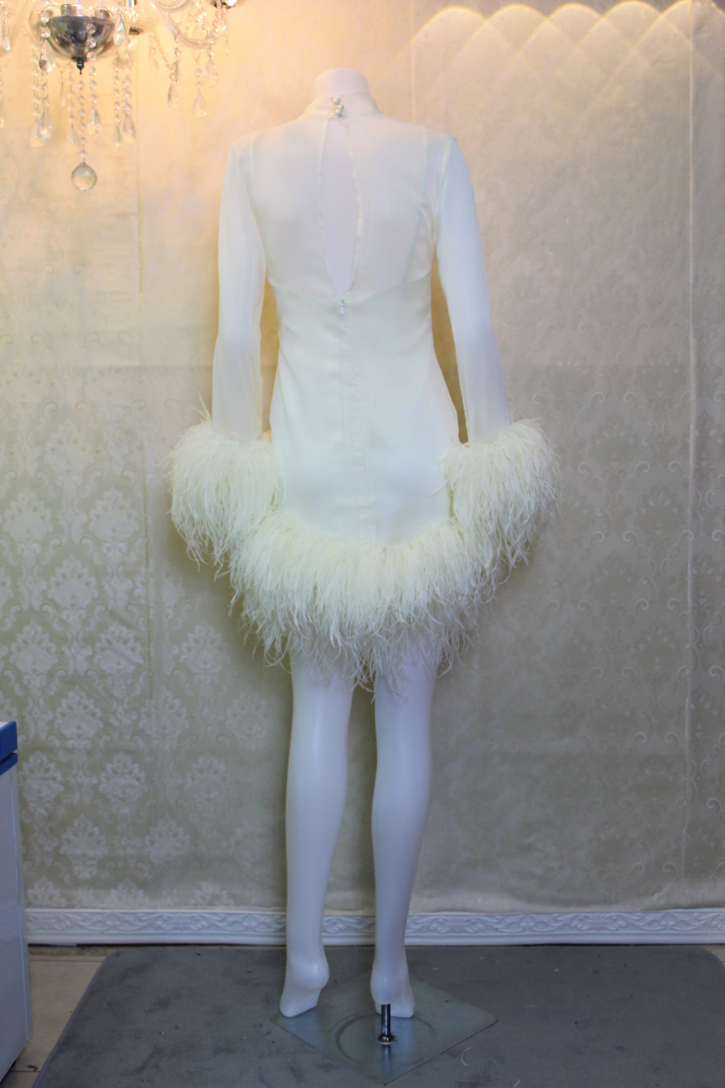 MARAYA Ivory Long Sleeve mini dress