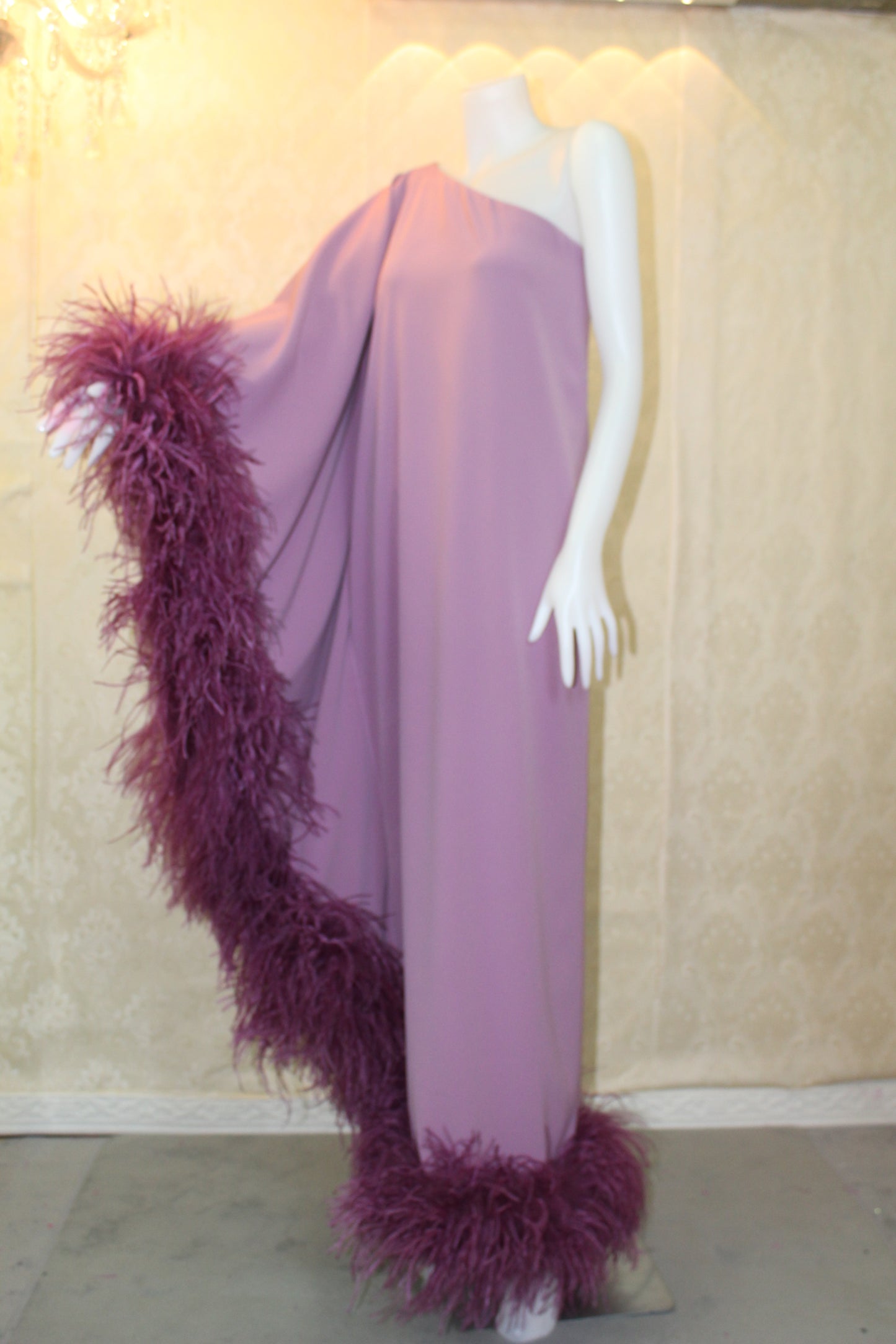 purple Sequin One-Shoulder Maxi Dress