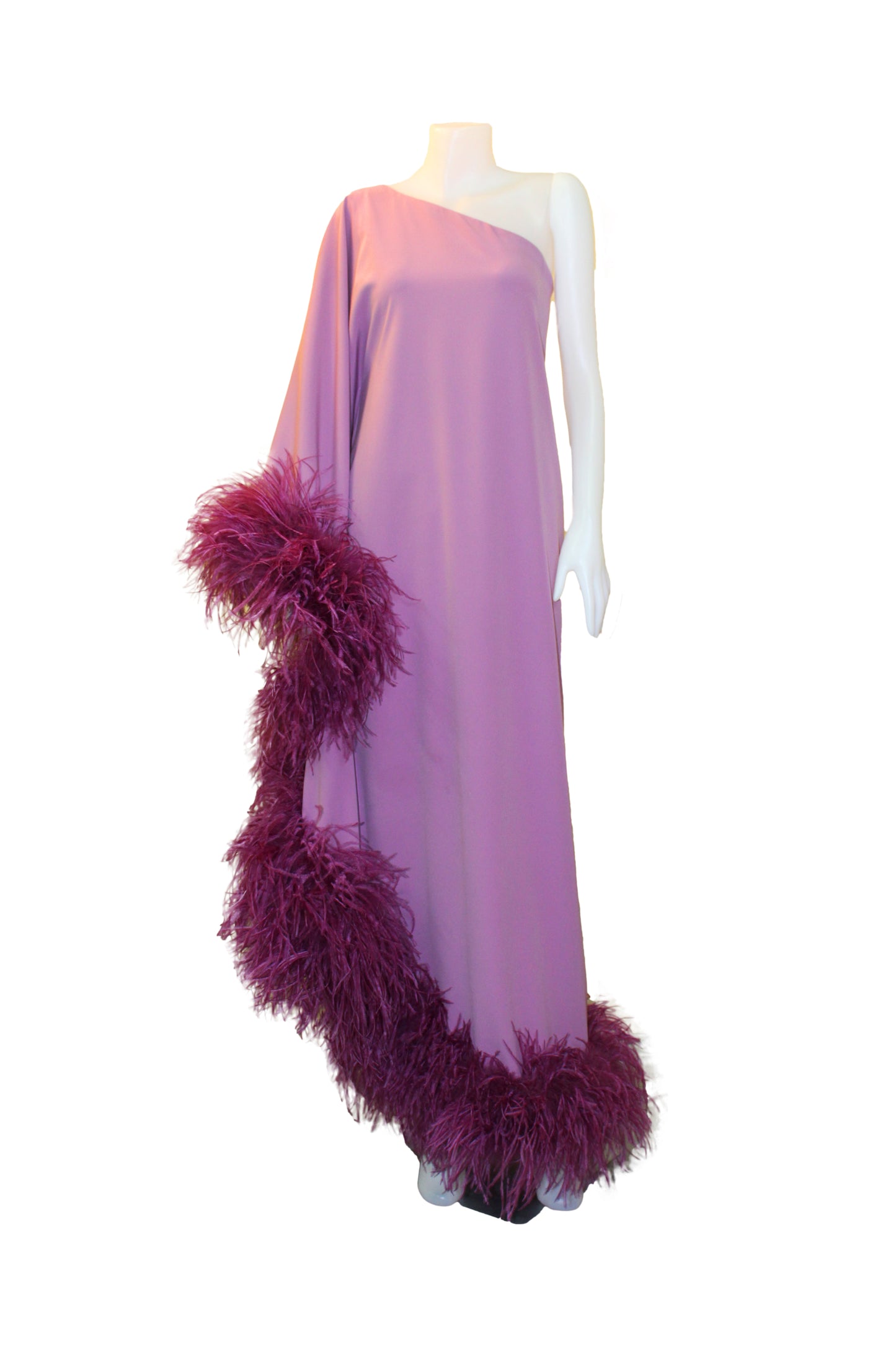 purple Sequin One-Shoulder Maxi Dress