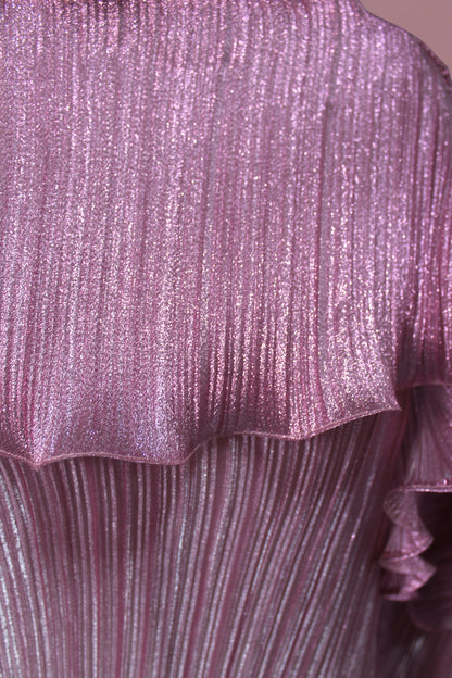 MARAYA Metallic Miyake Pleated Boubou Dress
