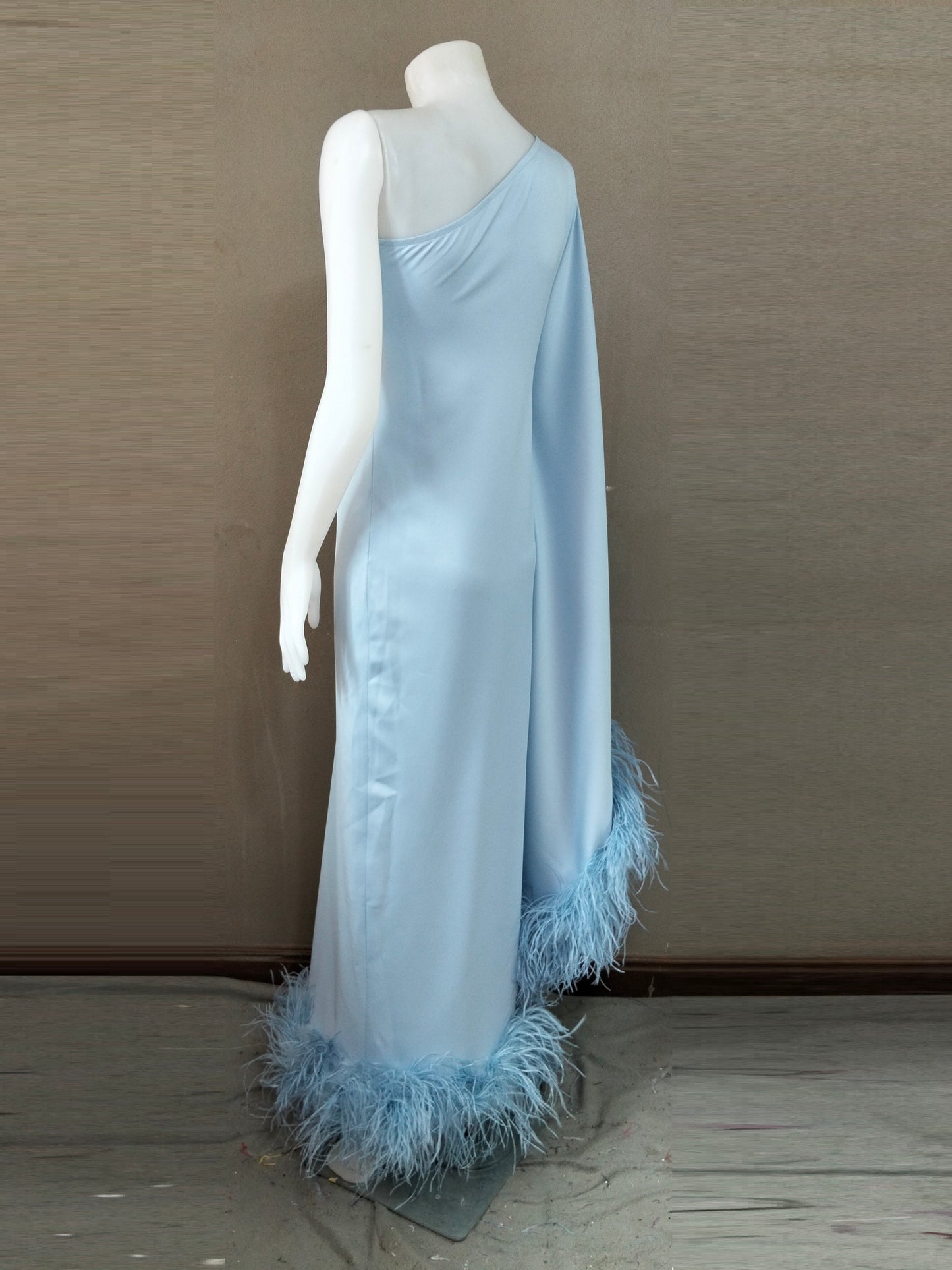 MARAYA Blue One-Shoulder Maxi Dress
