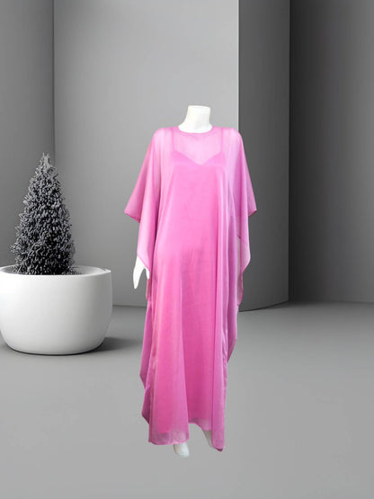 MARAYA Chiffon Kaftan Shift Evening Maxi dress (With Slip Dress)