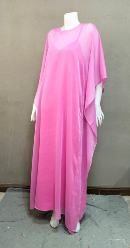 MARAYA Chiffon Kaftan Shift Evening Maxi dress (With Slip Dress)