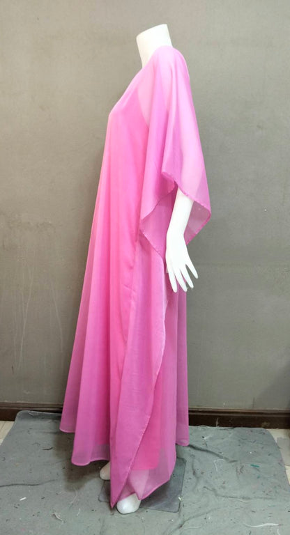 MARAYA Chiffon Kaftan Shift Evening Maxi dress (With Slip Dress)