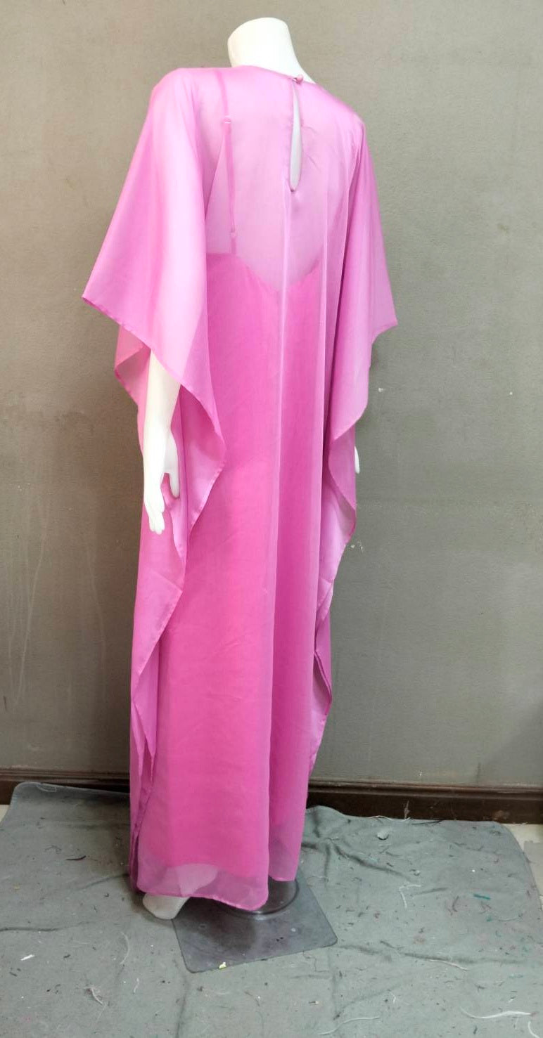 MARAYA Chiffon Kaftan Shift Evening Maxi dress (With Slip Dress)