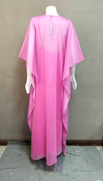 MARAYA Chiffon Kaftan Shift Evening Maxi dress (With Slip Dress)