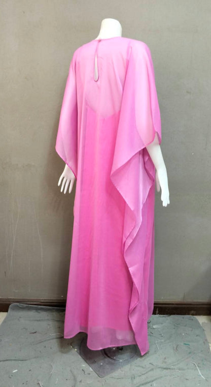 MARAYA Chiffon Kaftan Shift Evening Maxi dress (With Slip Dress)