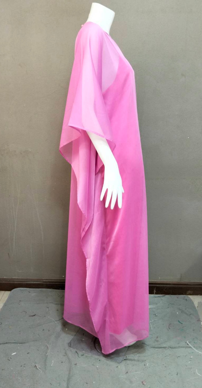 MARAYA Chiffon Kaftan Shift Evening Maxi dress (With Slip Dress)