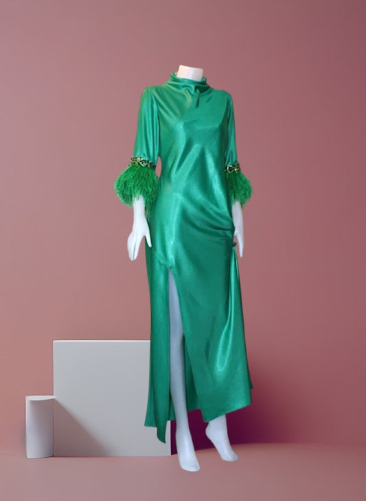 MARAYA High neck front slit Midi length