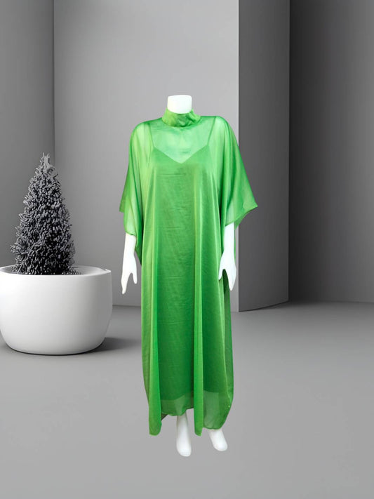 MARAYA High Neck Kaftan Shift Evening Maxi dress (With Slip Dress)