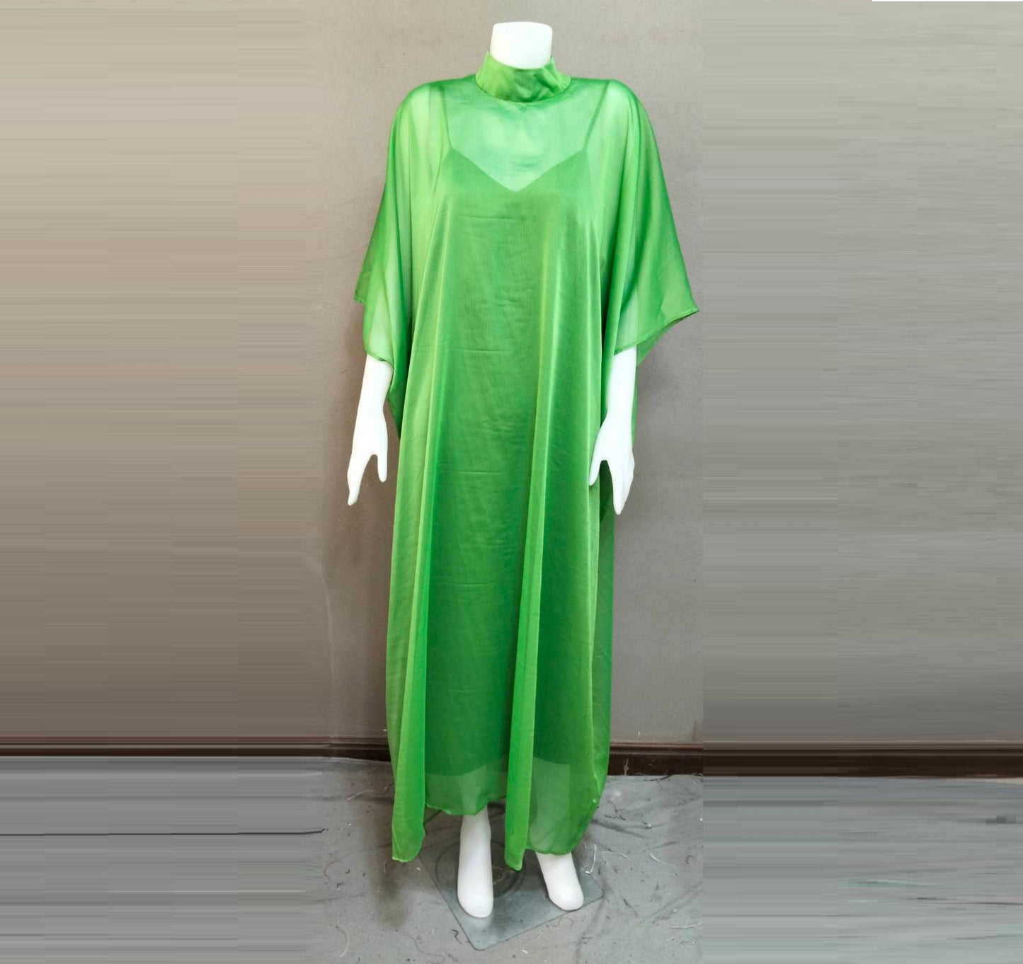 MARAYA High Neck Kaftan Shift Evening Maxi dress (With Slip Dress)
