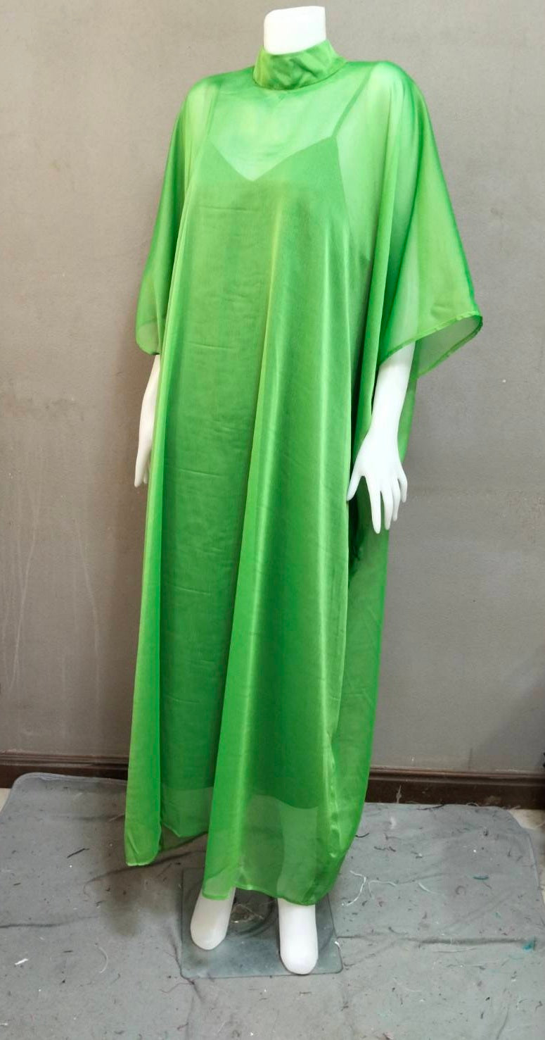 MARAYA High Neck Kaftan Shift Evening Maxi dress (With Slip Dress)