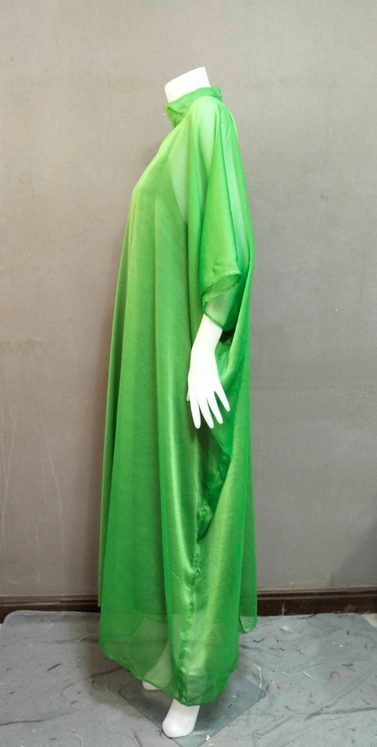 MARAYA High Neck Kaftan Shift Evening Maxi dress (With Slip Dress)