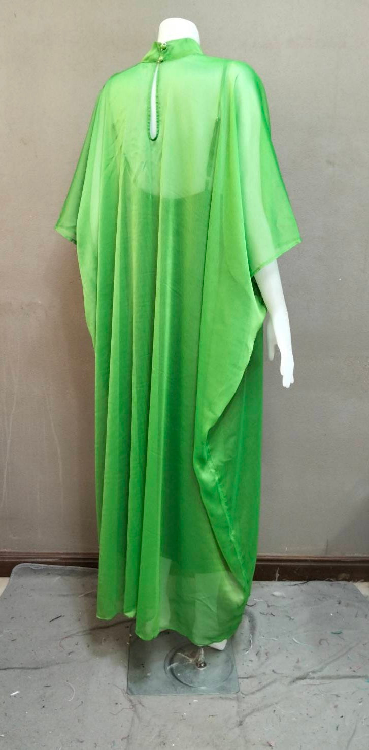 MARAYA High Neck Kaftan Shift Evening Maxi dress (With Slip Dress)
