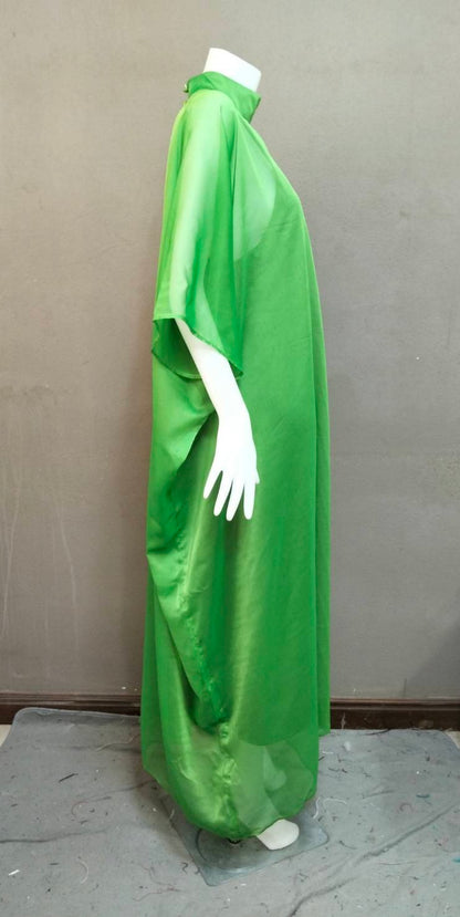MARAYA High Neck Kaftan Shift Evening Maxi dress (With Slip Dress)