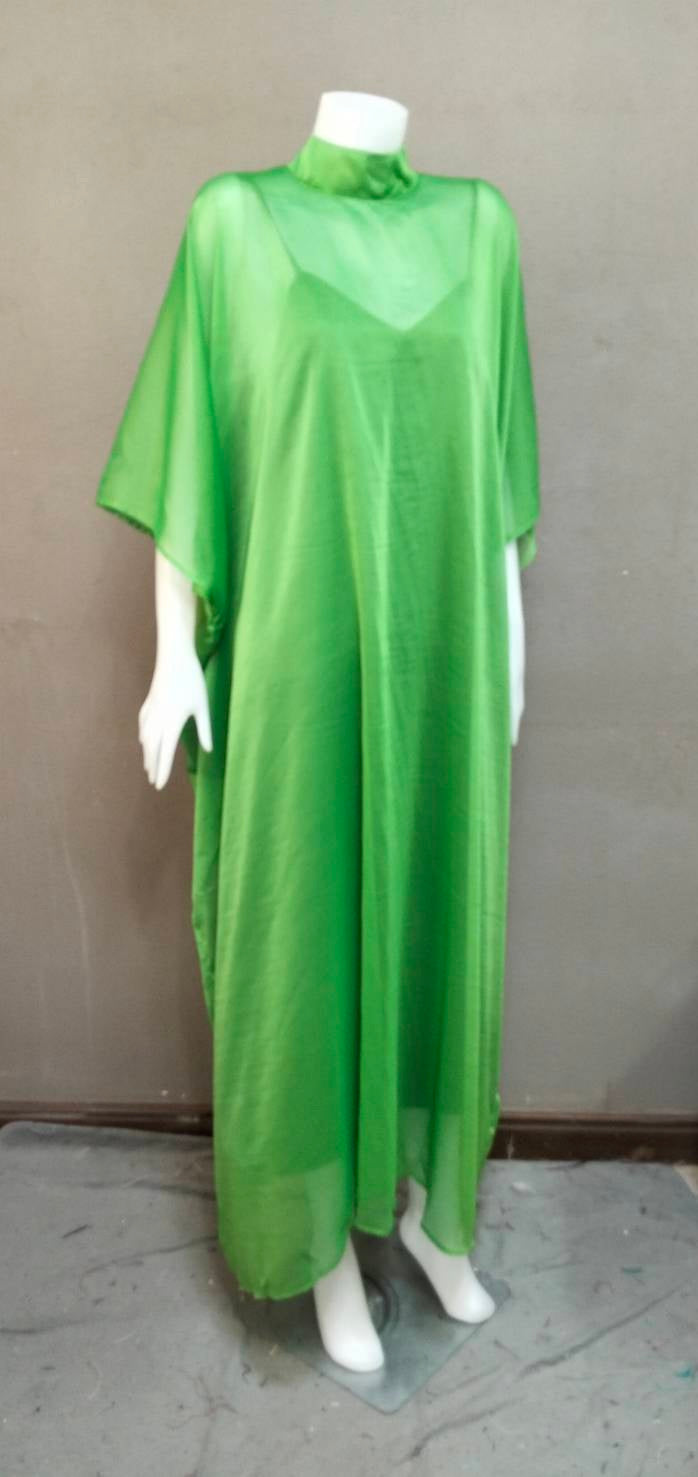 MARAYA High Neck Kaftan Shift Evening Maxi dress (With Slip Dress)